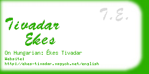 tivadar ekes business card